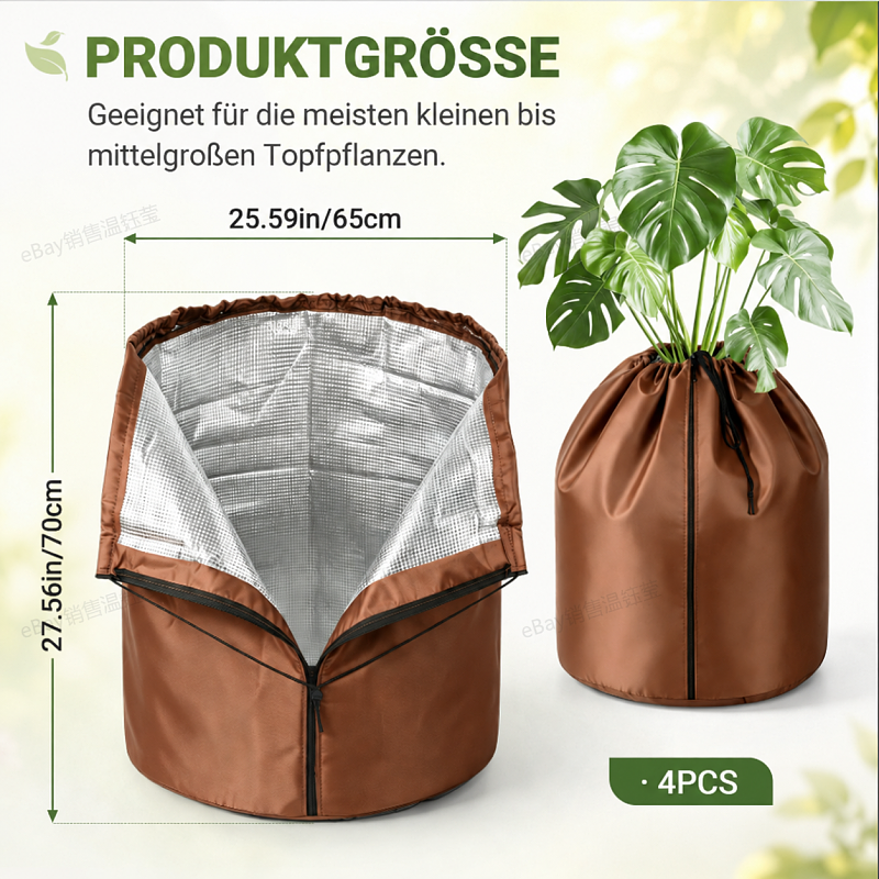 Pflanzen Winterschutz 2er Set – Wurzelschutzmatte oder Pflanzkübel-Schutzhülle