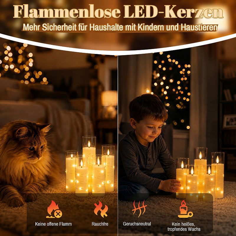 Flammenlose LED Kerzen mit Fernbedienung – 3/5er Set, Warmweiß