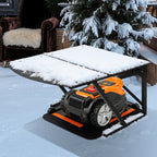 Schwarze Mähroboter Garage für Rasenfläche und Garten