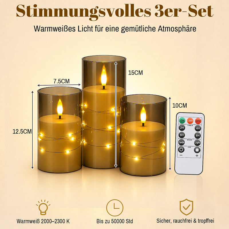 Flammenlose LED Kerzen mit Fernbedienung – 3/5er Set, Warmweiß