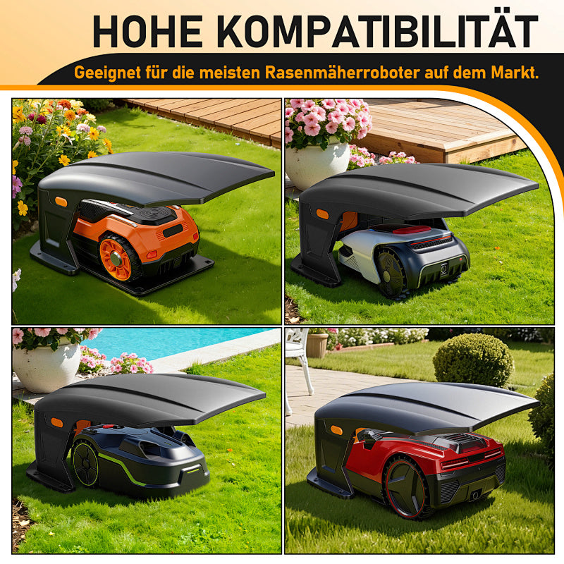 Cecaylie Mähroboter Garage 72×56×36 cm mit klappbarem Dach & UV-Schutz